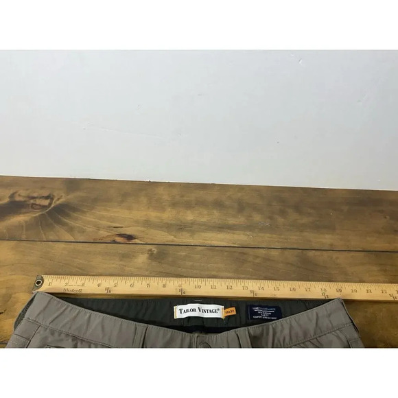 Tailor Vintage Canaan Slim Fit Pants Men's 38x32 Beige Performance Stretch - Picture 12 of 14